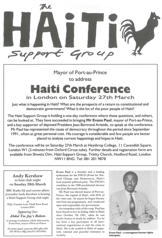 You are currently viewing Mayor of Port-au-Prince to Address London Haiti Conference (HB3)