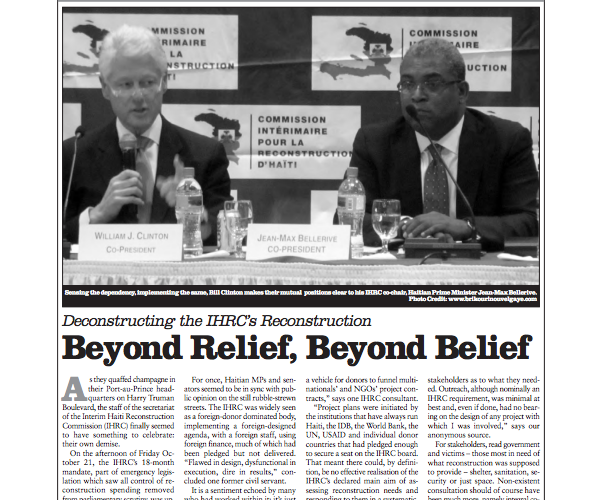 Beyond Relief, Beyond Belief: Deconstructing the IHRC's Reconstruction (HB69)