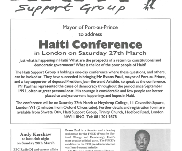Mayor of Port-au-Prince to Address London Haiti Conference (HB3)
