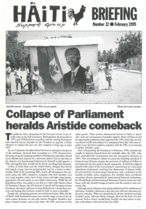 Collapse of Parliament Heralds Aristide Comeback (HB32)
