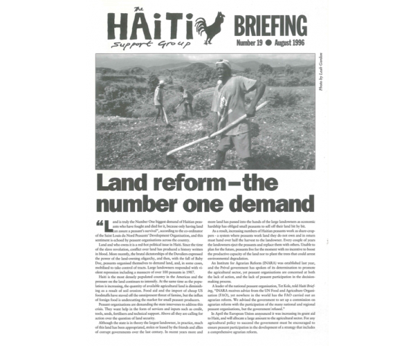 Land Reform – the Number One Demand (HB19)