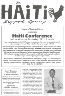 Mayor of Port-au-Prince to Address London Haiti Conference (HB3)