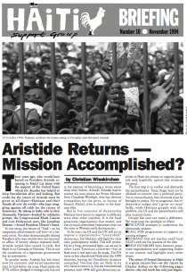 Aristide Returns — Mission Accomplished? (HB10)